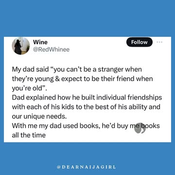 To the fathers that show up and show out, may we meet them, may we love them, and may they be in our lives💙Happy Good Friday sistersDid you have a father that showed up? #dearnaijagirl #fathers #niger...