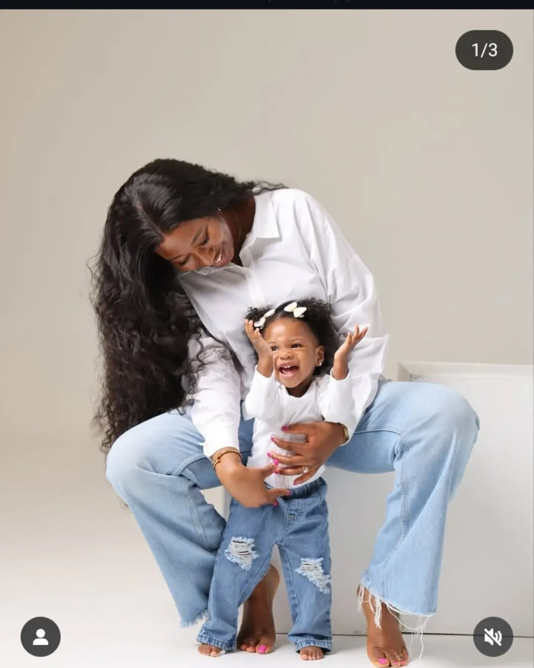 Content creator and Nancy Uche's second daughter, Omah Nnebe wishes y'all a happy new month, shares beautiful photos with her adorable princess