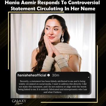 Hania Aamir has addressed a viral statement falsely attributed to her, firmly rejecting it. She expressed sorrow over the loss of innocent lives and emphasized that one act should not define an entire...