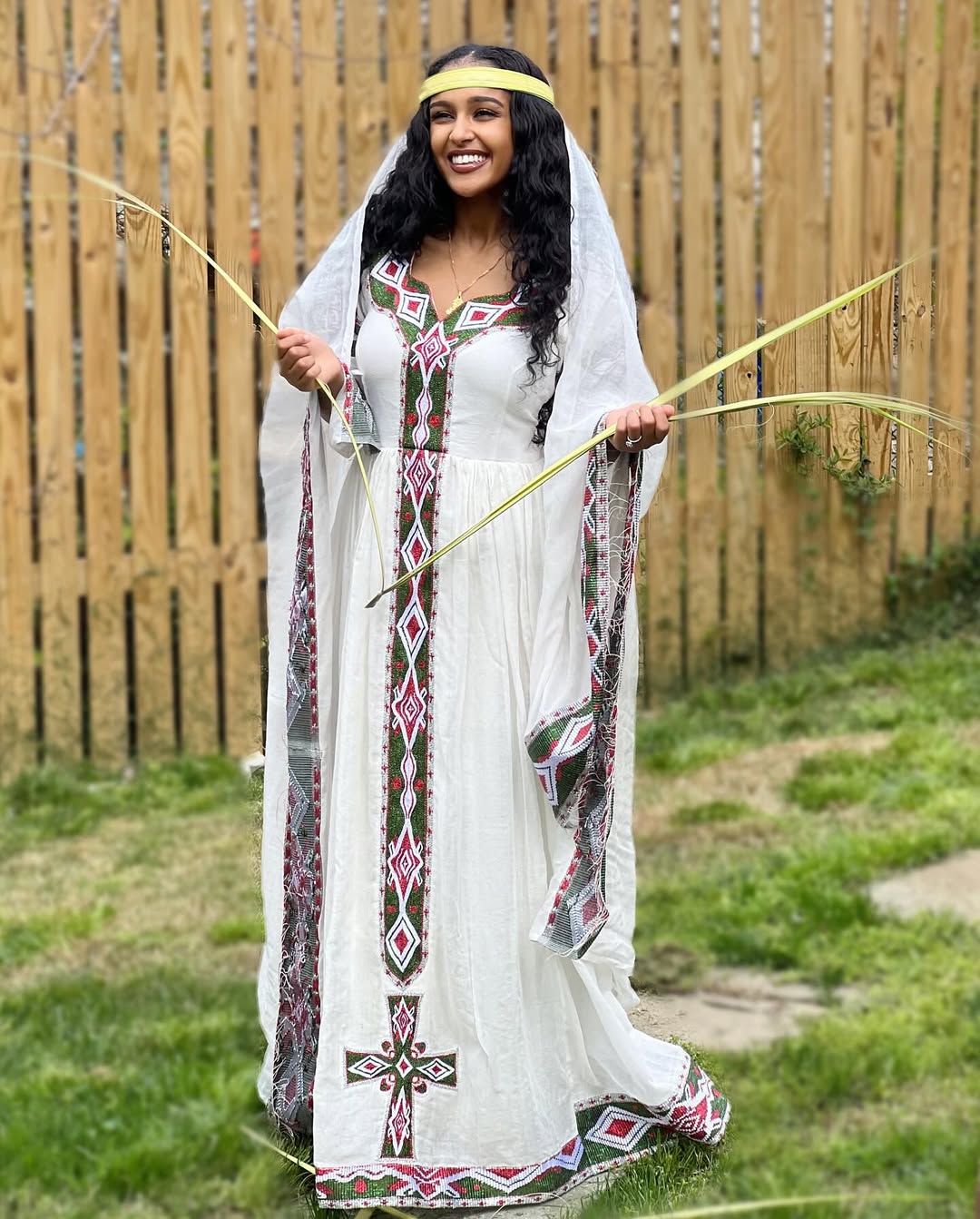 RUHUS BEAL HOSANA 🌿🌿💛💚Wrapped in heritage. Glowing in confidence. 🫴🏾 @mebaeta_ ✨ORDER YOUR DRESSES WITH US 🚨‼️