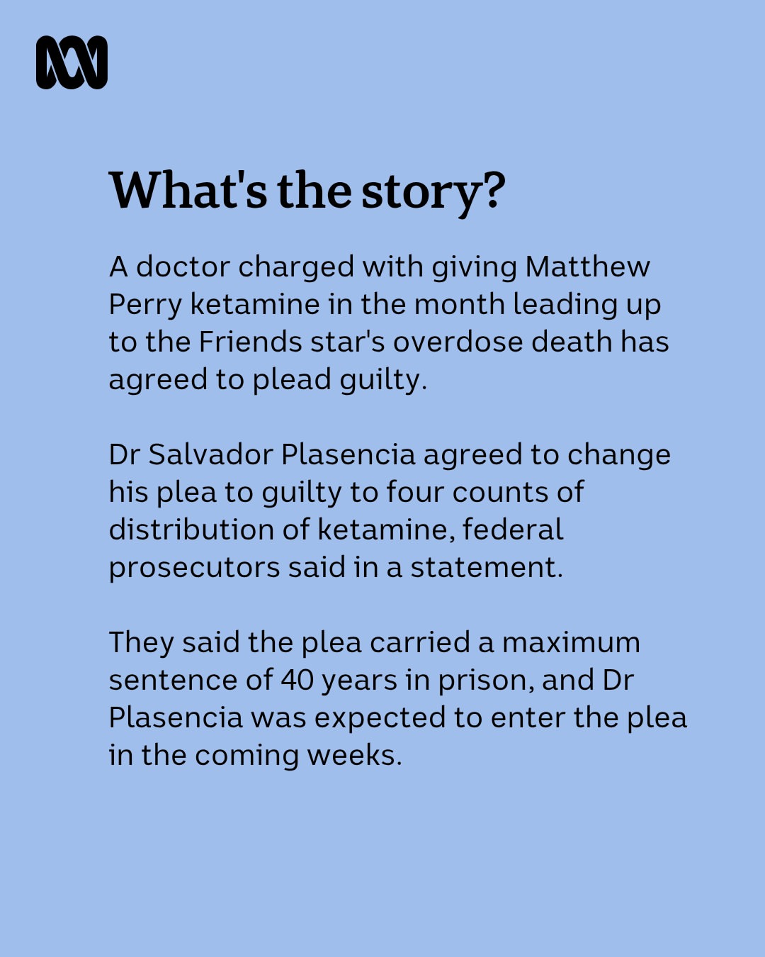 One of the doctors accused of playing a role in Matthew Perry's death is expected to change his plea to guilty, admitting he injected the actor with ketamine on several occasions in the weeks leading ...