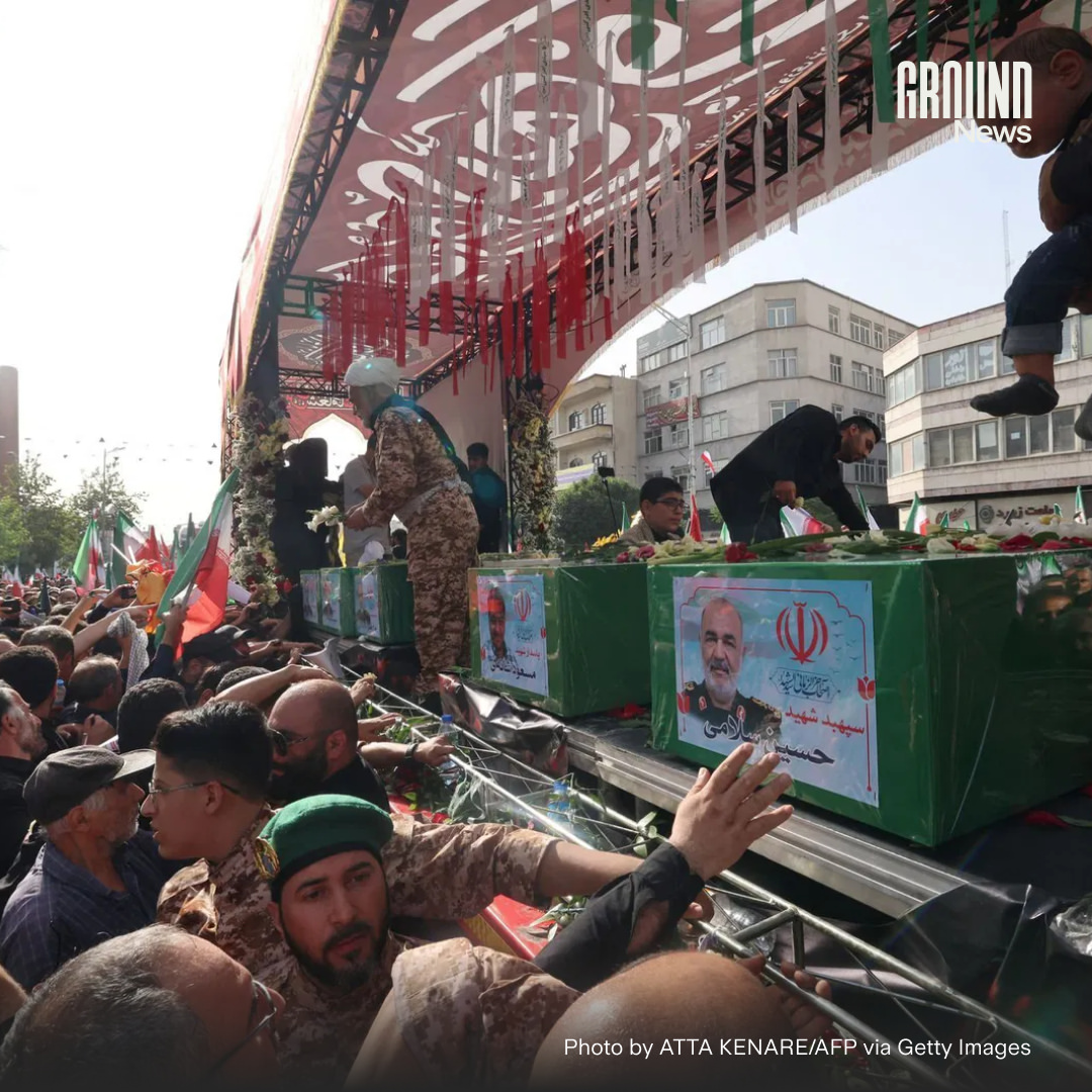 Crowds filled the streets of Tehran on Saturday for the funeral of top Iranian commanders and nuclear scientists killed during a 12-day war with Israel. Among the dead were Revolutionary Guard chief G...