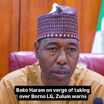 Boko Haram on verge of taking over Borno LG, Zulum warnsBorno State Governor, Babagana ZulumBorno State Governor, Babagana Zulum, has raised the alarm that only one town out of 300 is remaining for Bo...