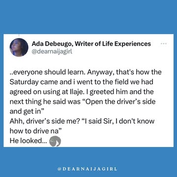 One of the cr@ziest things that happened to me 😂😂Do you think I drove or crashed? Share your first time driving experience with me in the. Comment #dearnaijagirl #driving #nigeria #lagos