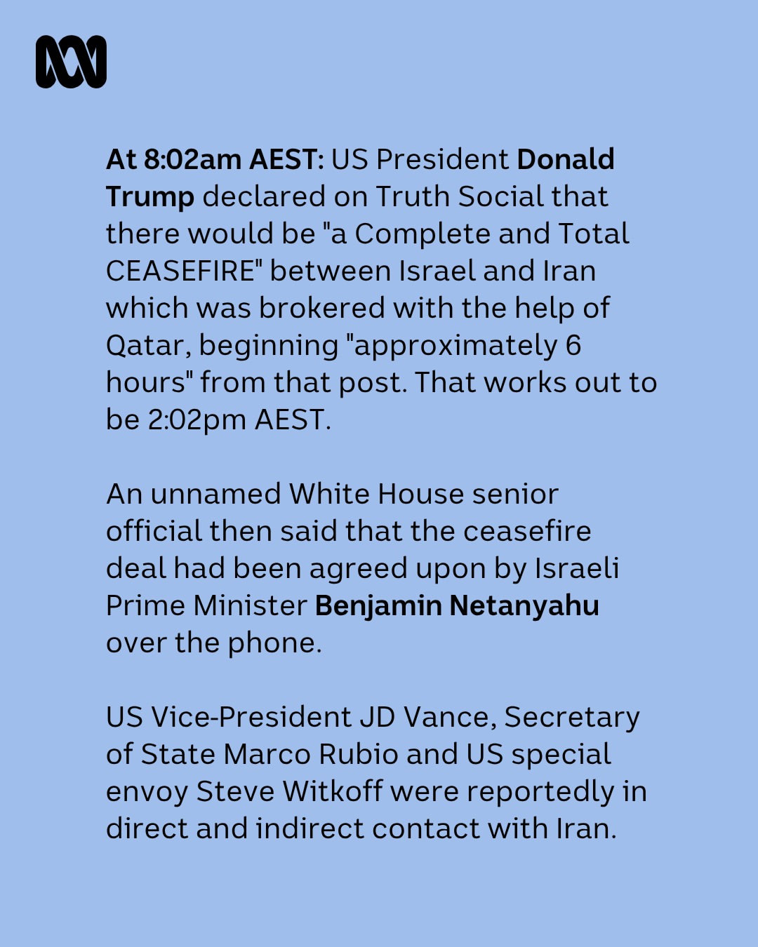 There are some conflicting reports around about what is supposed to happen in the coming hours in the Middle East around a proposed ceasefire.Earlier, Iran's Foreign Affairs Minister Abbas Araghchi sa...