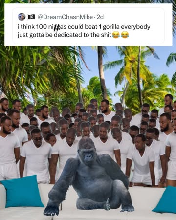 In case you don’t understand the meme, there’s an ongoing debate on the internet about whether 100 men could defeat a gorilla. So, I decided to illustrate it by placing 100 guys in a jungle, standing ...