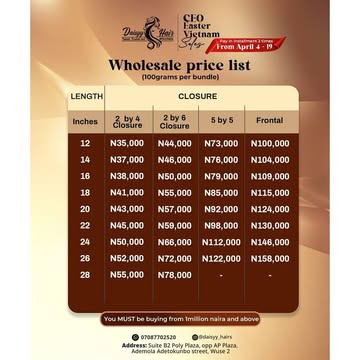 @daisyy_hairs is having Vietnam Easter sales  Vietnam deals *Free Shipping Nationwide *Shared  shipping to Uk✅ 25k *Lot of mouth watering discount ✅*Wholesale deals ✅Address: Suite B9, Poly Plaza Besi...