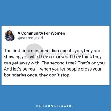 If this resonated with you, share it with another woman who needs to hear it. And tell me—what’s a personal principle you live by? 💬⬇️#DearNaijaGirl #boundaries #women #SelfRespect #Boundaries