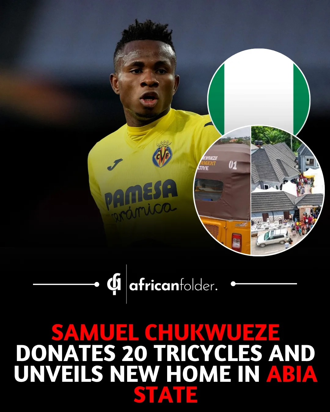 AC Milan and Super Eagles star Samuel Chukwueze gifted his father, Reverend John Chukwueze, a ₦465 million nine-bedroom mansion in Umu Chimaelu, Okoko Item, Abia State, on June 11, 2025, earning wides...