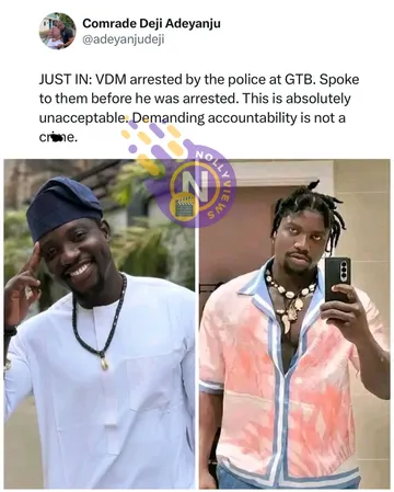 VeryDarkMan Arr£sted at GTBank, For Complaining About Alleged Unauthorised Debits On His Mother’s Bank Account.#Nollyviews