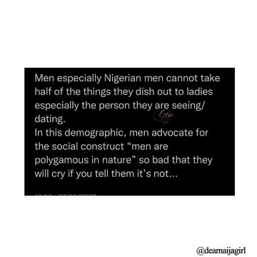 Swipe 👉🏾👉🏾👉🏾So, as a recent addition into the relationship society of Instagram, here are some thoughts on men and their continuous chant on polygamy and monogamy 🤣I guess this post was triggered by #...