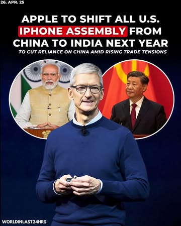 Apple is preparing to shift all iPhone assembly for the U.S. market from China to India starting next year, according to sources cited by the Financial Times. For years, China has been the heart of Ap...
