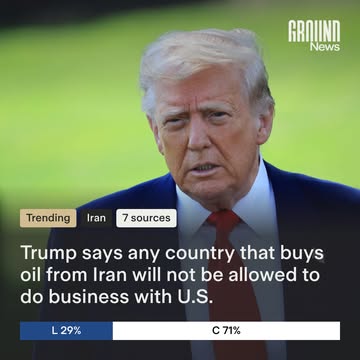 President Donald Trump declared that any country or individual purchasing oil or petrochemicals from Iran will face U.S. secondary sanctions and be barred from doing business with the United States. ⁠...