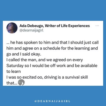 One of the cr@ziest things that happened to me 😂😂Do you think I drove or crashed? Share your first time driving experience with me in the. Comment #dearnaijagirl #driving #nigeria #lagos