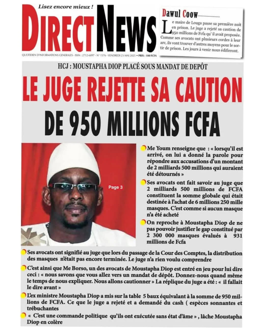 🔴[𝗦𝗘𝗡𝗘𝗚𝗔𝗟] 🇸🇳 : Unes des journaux de Vendredi 23 Mai 2025.#RevueDePresse____________________________________________@dakar_snap #election2024 #MackySall #presidentielle2024 #senegalaise #senegal🇸🇳 #da...