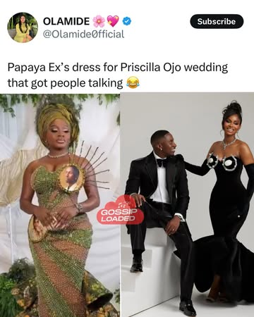 Papaya Ex’s dress for Priscilla Ojo wedding that got people talking. 🙆🏾‍♂️🏃🏾‍♂️🏃🏾‍♂️🏃🏾‍♂️