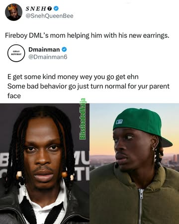 “E get some kind money wey you go get ehn Some bad behavior go just turn normal for your parent face” — Man reacts to adorable video of singer Fireboy’s mother helping him put on his earrings#olamide ...